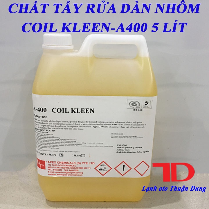 Chất tẩy rửa dàn nhôm COIL KLEEN A400 5 lít và Dung Dịch Khử Mùi Oto BITOP - Vật Tư Điện Lạnh Ô Tô Thuận Dung