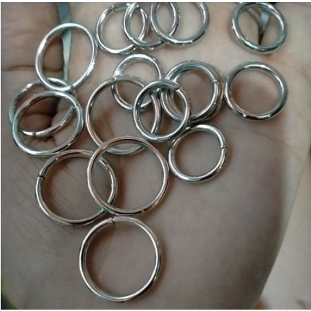 5-10 khoen tròn lớn kim loại đường kính 15mm, 20mm màu bạc