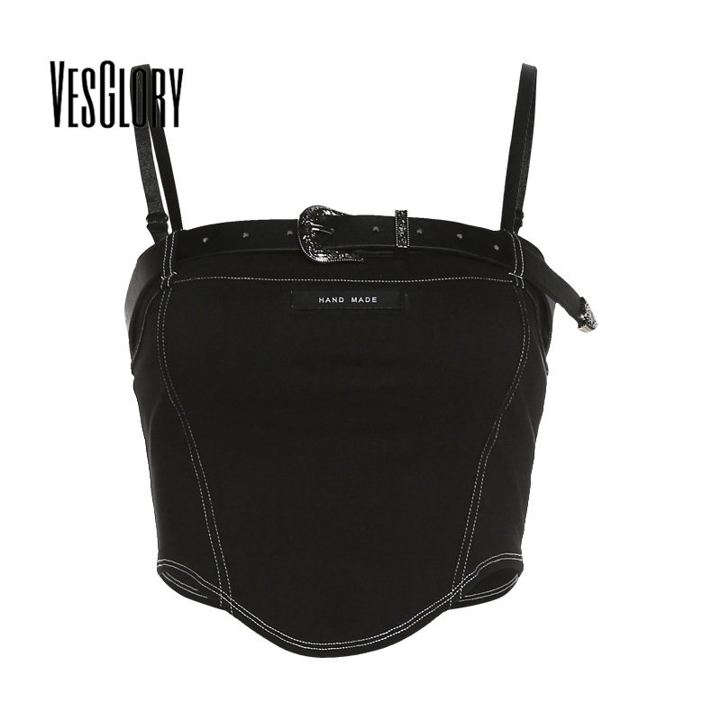 Vesglory Áo Tank Top Cổ Chữ U Màu Trơn Dáng Ôm Gợi Cảm Thời Trang Cho Bạn Gái