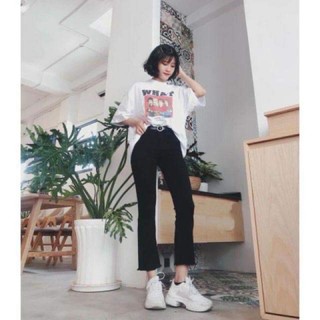 Quần loe rua gấu dáng lỡ DH6