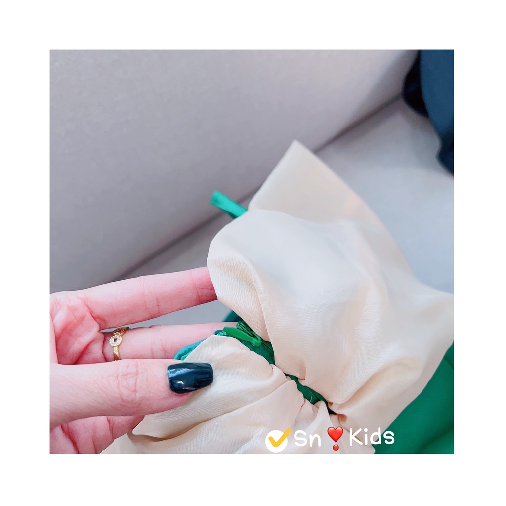 Váy đầm khoá nơ 2 lớp sn kids cho bé gái