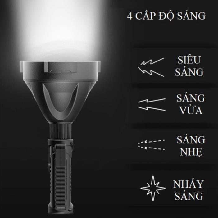 Đèn pin cầm tay siêu sáng chiếu xa 1000m chống thấm nước có chân đế W590 và W591 đèn pin QUÂN ĐỘI , ,.