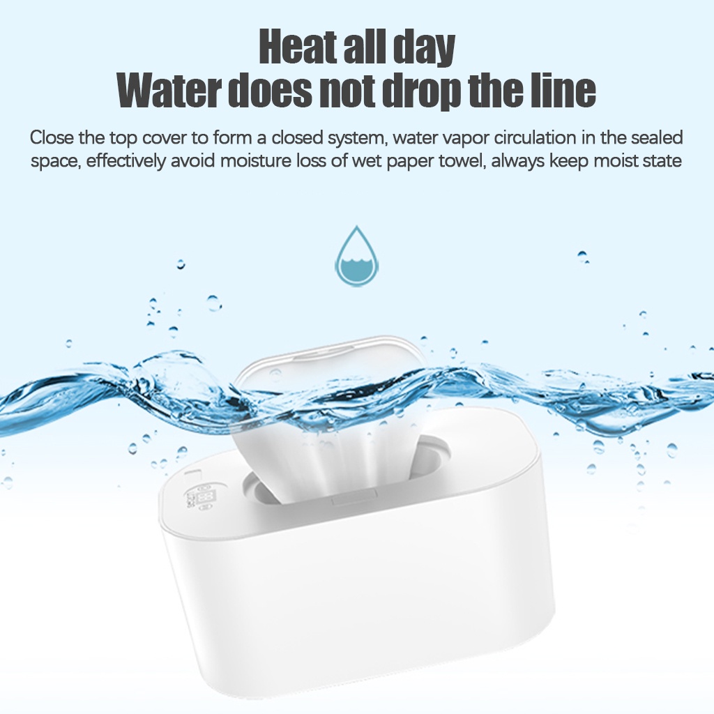 Máy ủ làm ấm khăn ướt cho bé, làm ấm khăn khô, có đèn LED hiển thị và điều chỉnh nhiệt độ, hộp làm ấm khăn ướt