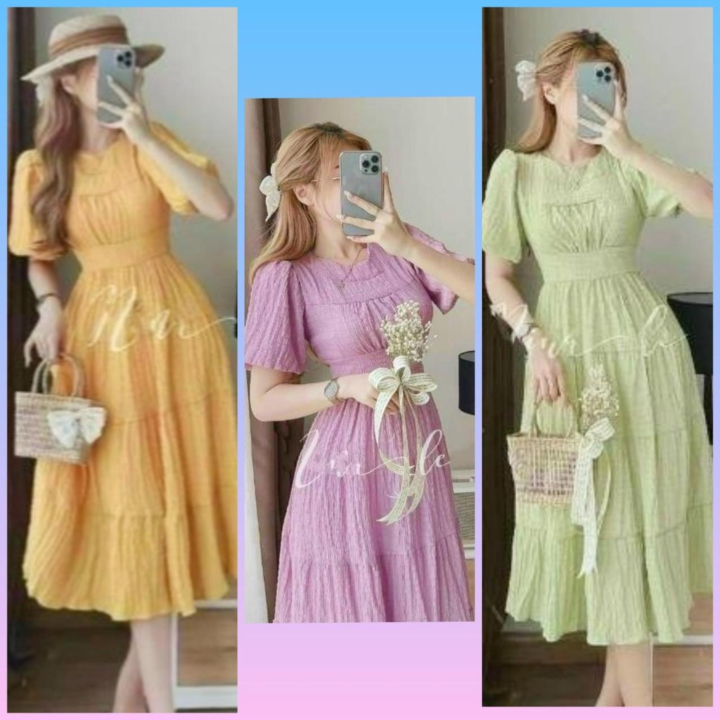 ĐẦM MAXI XẾP TẦNG 10541, Ân Noisy