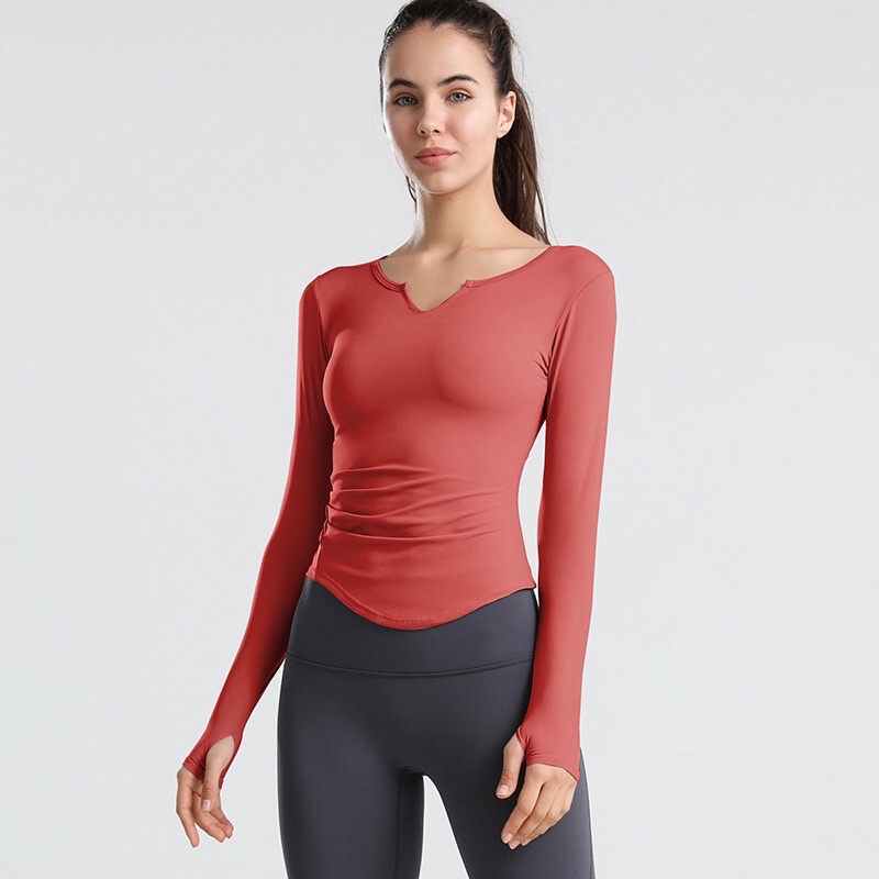 Áo Thun Thể Thao Tay Dài A-024 Áo Tập GYM Yoga Thun Poly Thời Trang Nịnh Dáng NO BRAND