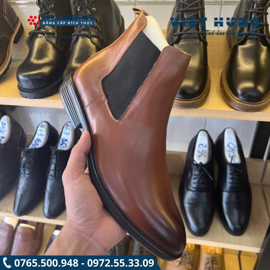 Giày boots nam Chellsea Boots Classic C22 Nâu