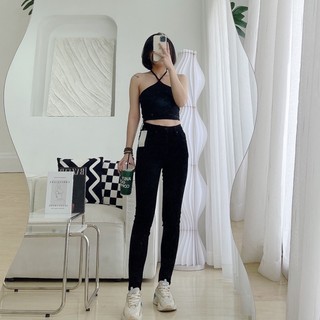 T.clothing - Quần Skinny Jeans Nữ màu đen 9 tấc - ẢNH CHÍNH CHỦ