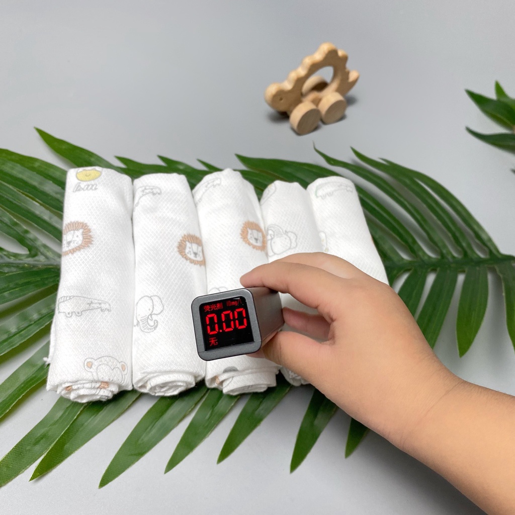 Set 5 Khăn Sữa Sợi Tre Bambo Cotton Kháng Khuẩn Cao Cấp Không Huỳnh Quang Hàn Quốc BnM 35x35cm - K2V Shop