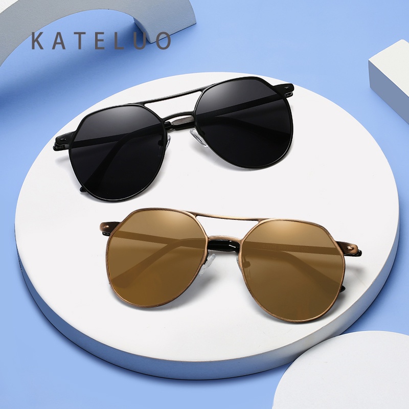 Kateluo Kính Mát Gọng Kim Loại Nhiều Màu Phong Cách Âu Mỹ Vintage CJ7744