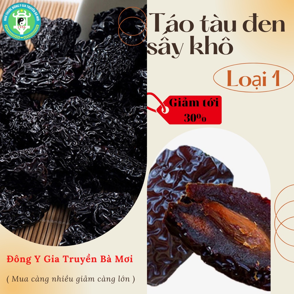 Táo tàu đen khô sấy dẻo Bà Mơi quả to đều đẹp thơm ngon bổ dưỡng cho sức khỏe, hàng Loại 1