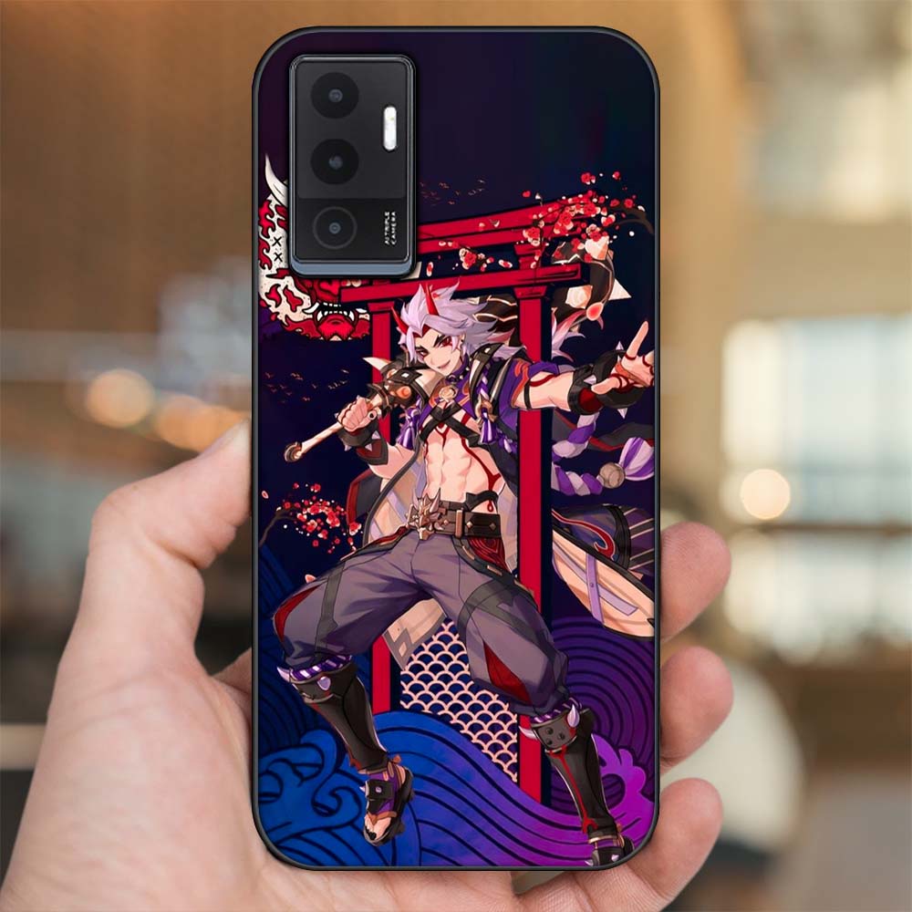 Ốp lưng Vivo V23e viền đen in hình Arataki Itto Genshin Impact