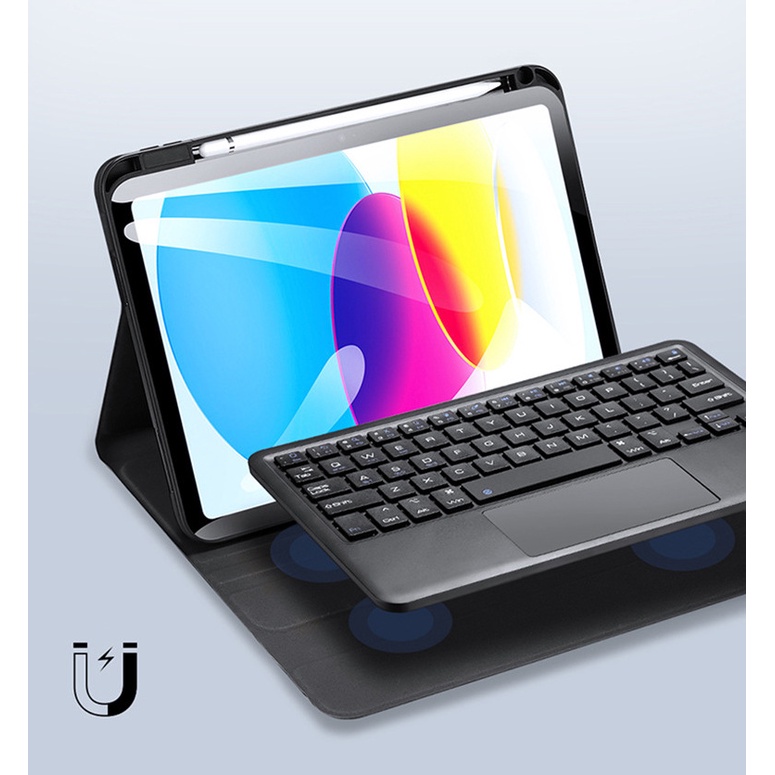 Bao da kèm bàn phím cho iPad  7/8/9 10.2inch, Ipad Gen 10 10.9 inch 2022 bluetooth có bàn di chuột chính hãng Dux Ducis