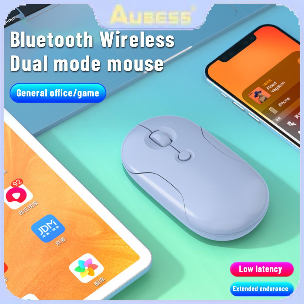 ISee Chuột Không Dây Có Thể Sạc Lại Pebble Pebble Chế Độ Kép Bluetooth Cho Điện Thoại Di Động Apple iPad 【Aubess. Life. Store】