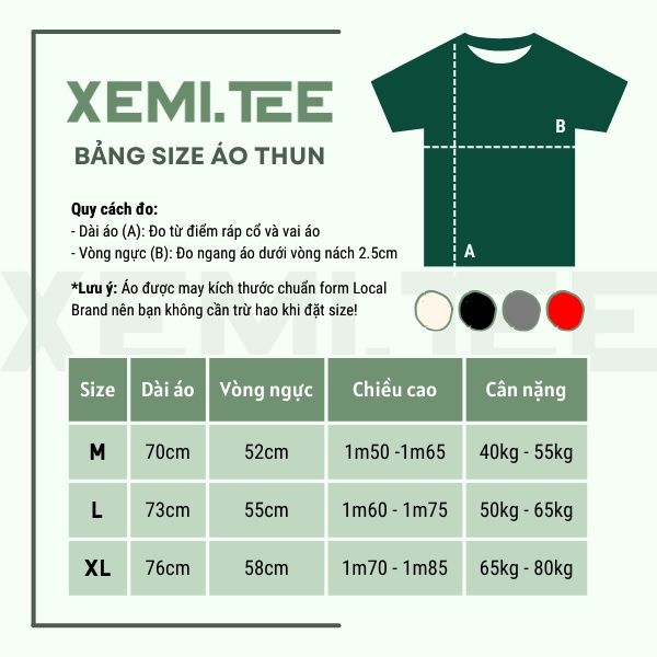 Áo thun local brand Xemi.tee form unisex dòng Signature Tee ver 1.0 giá rẻ màu đen