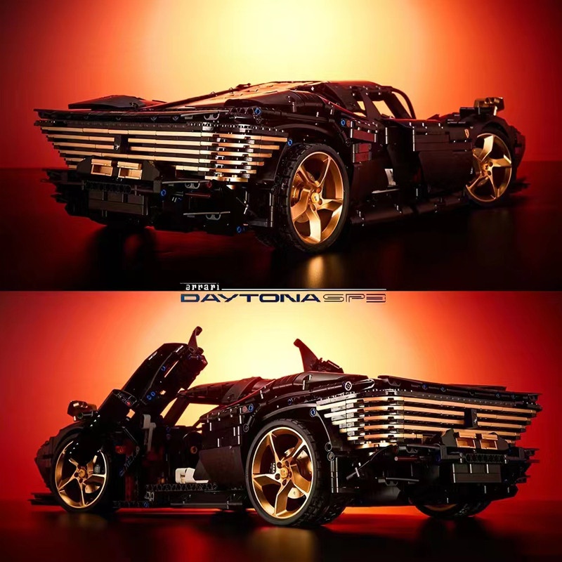 （CÓ SẴN) Đồ chơi lắp ráp mô hinh TECHNIQUE T006-2 Siêu xe ferrari daytona sp3 màu đen cực ngầu
