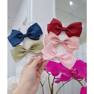Kẹp tóc mái nơ vải xốp cao cấp