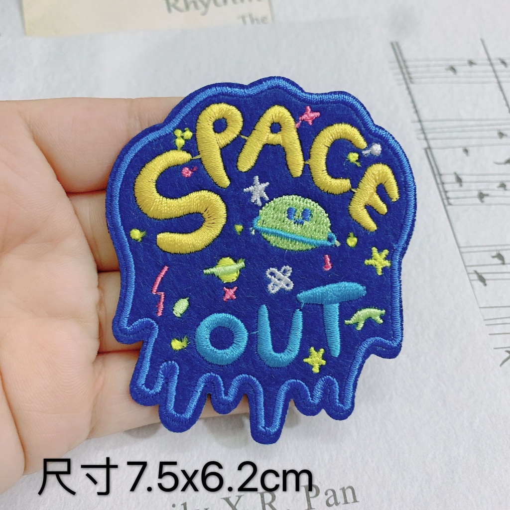 Sticker Ủi Thêu Hình Mèo Không Gian Dễ Thương