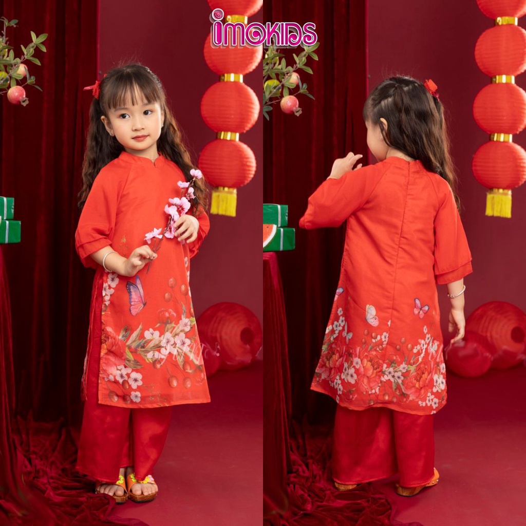 Áo dài bé gái 10-32kg June With Love, Oli River áo dài cách tân cho bé mặc tết xinh xắn, dễ thương T3