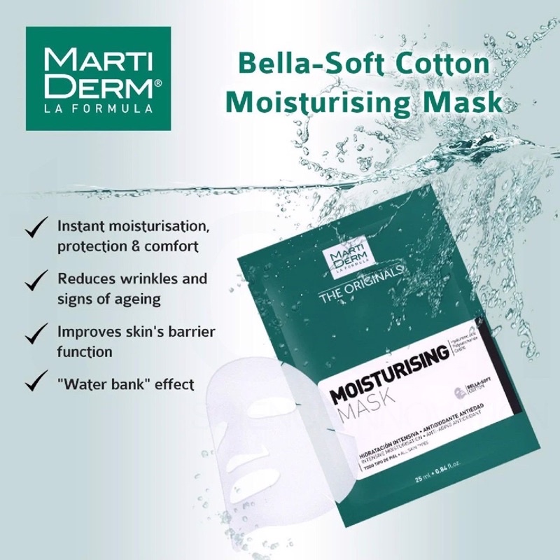 Mặt Nạ Dưỡng Cấp Ẩm Da MartiDerm The Originals Moisturising Mask Chống Lão Hoá Cấp Nước Hộp 10 Miếng