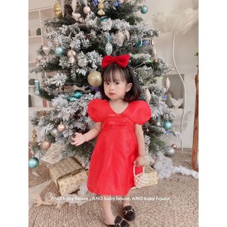 Váy tac ta đỏ kèm nơ trẻ em