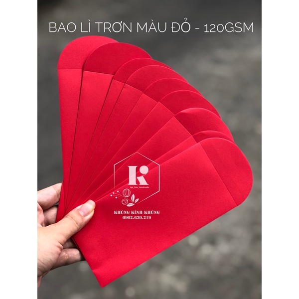 Xấp 10 bao lì xì trơn giấy vân gỗ, màu vàng nhũ và màu đỏ, phong bì tự trang trí, viết thư pháp