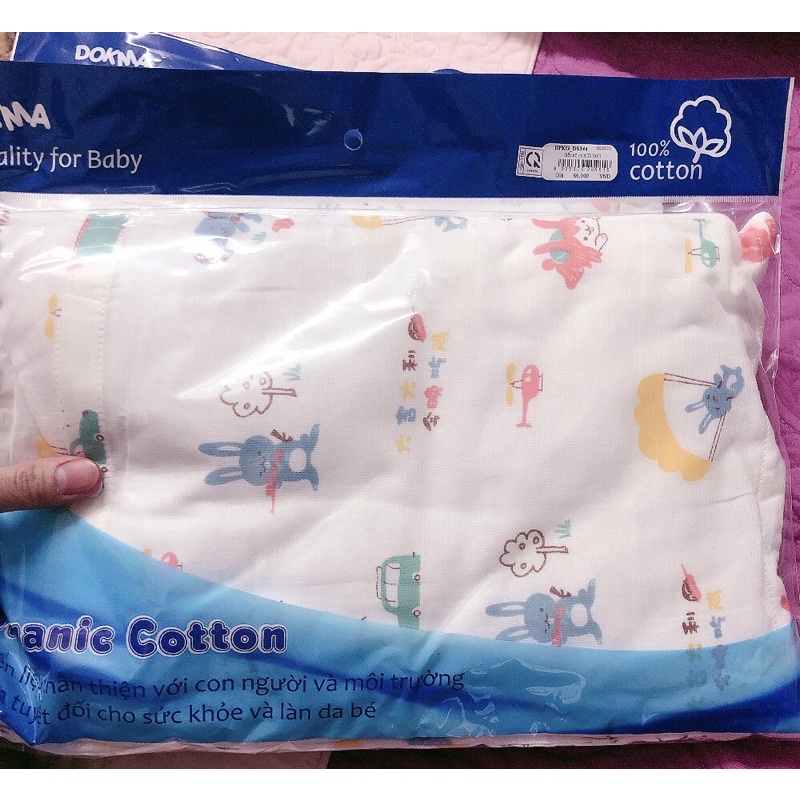 Gối xô sơ sinh cotton hữu cơ Dokma cho bé