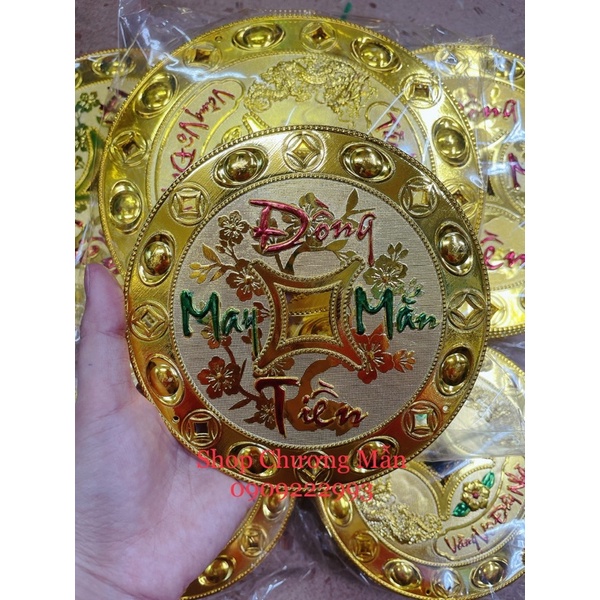 5 Miếng Đồng Tiền May Mắn 15cm - 20cm Trang Trí Tháp Tỏi Tài Lộc