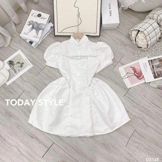 Đầm Xòe Tay Phồng Đi Tiệc Today Style D3748 Sang Trọng
