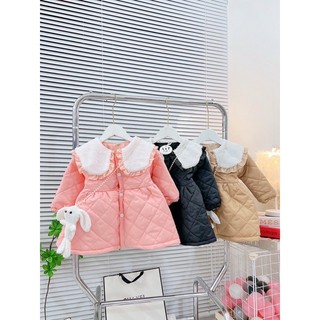 Áo phao trần bông bé gái, áo phao cổ bèo siêu xinh