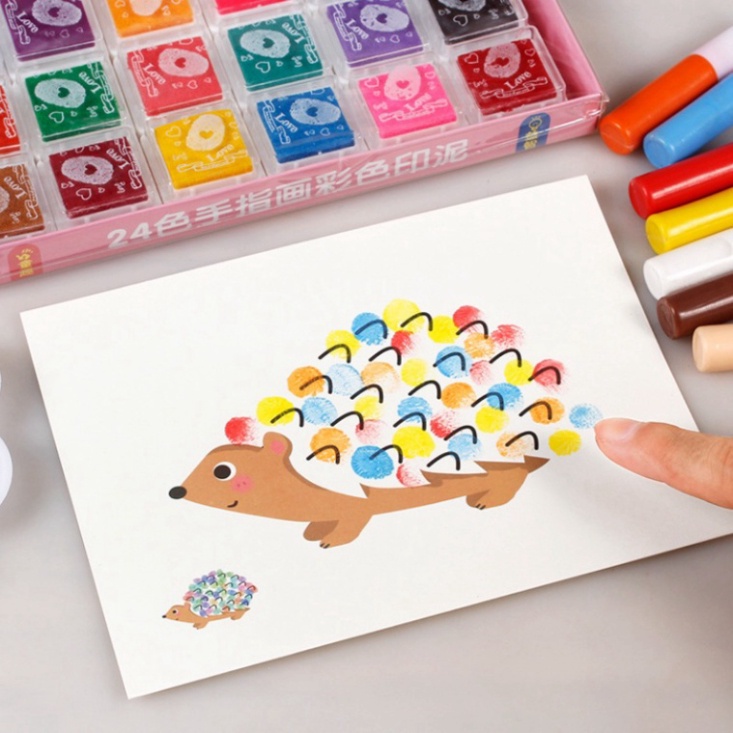 Bộ Tranh Màu Tô Bằng Ngón Tay Nhiều Hình Ảnh Đơn Giản Sáng Tạo, An Toàn Cho Bé