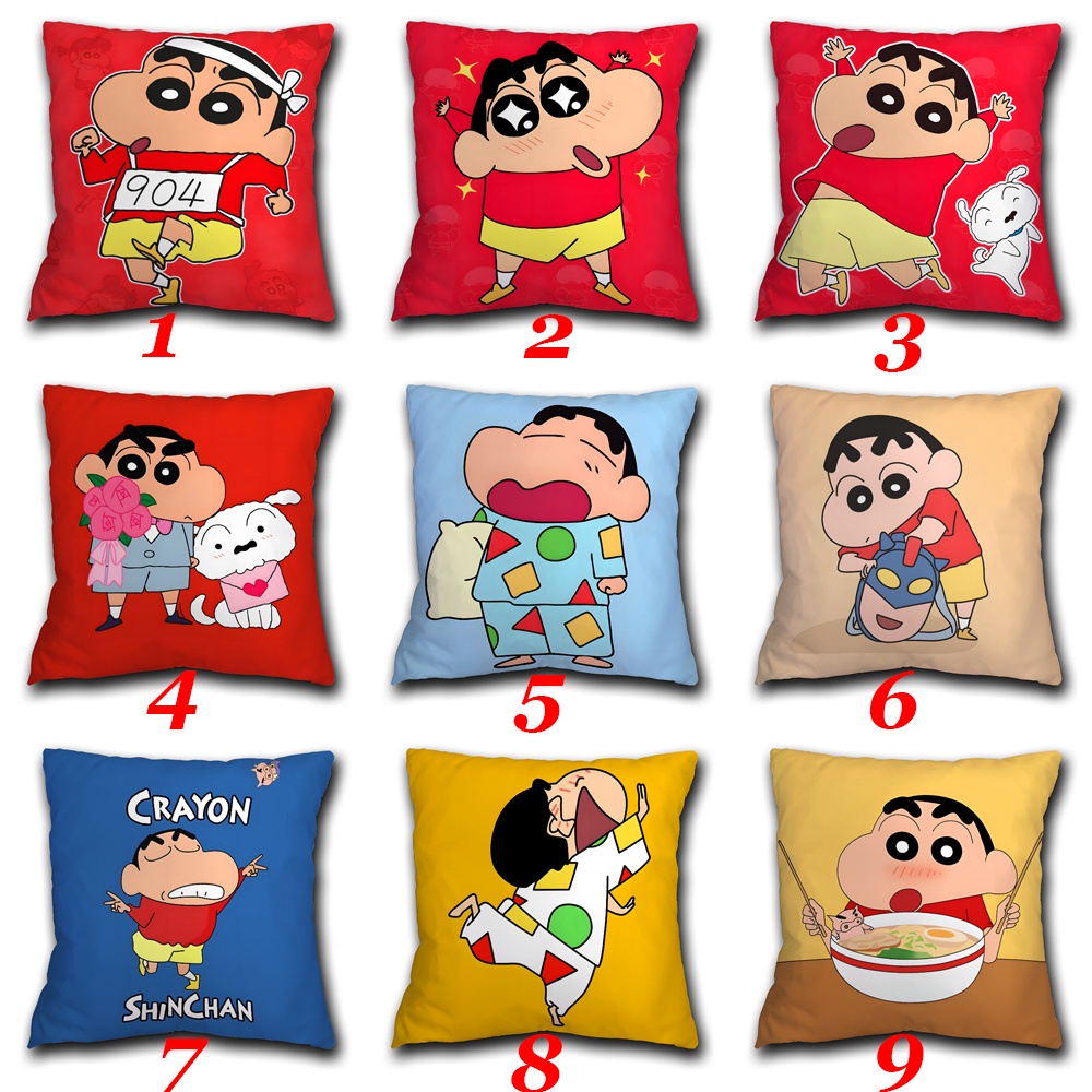 Vỏ Gối Polyester Một Mặt In Hình Cậu Bé Bút Chì Shin-chan Dễ Thương Trang Trí Nhà Cửa / Xe Hơi