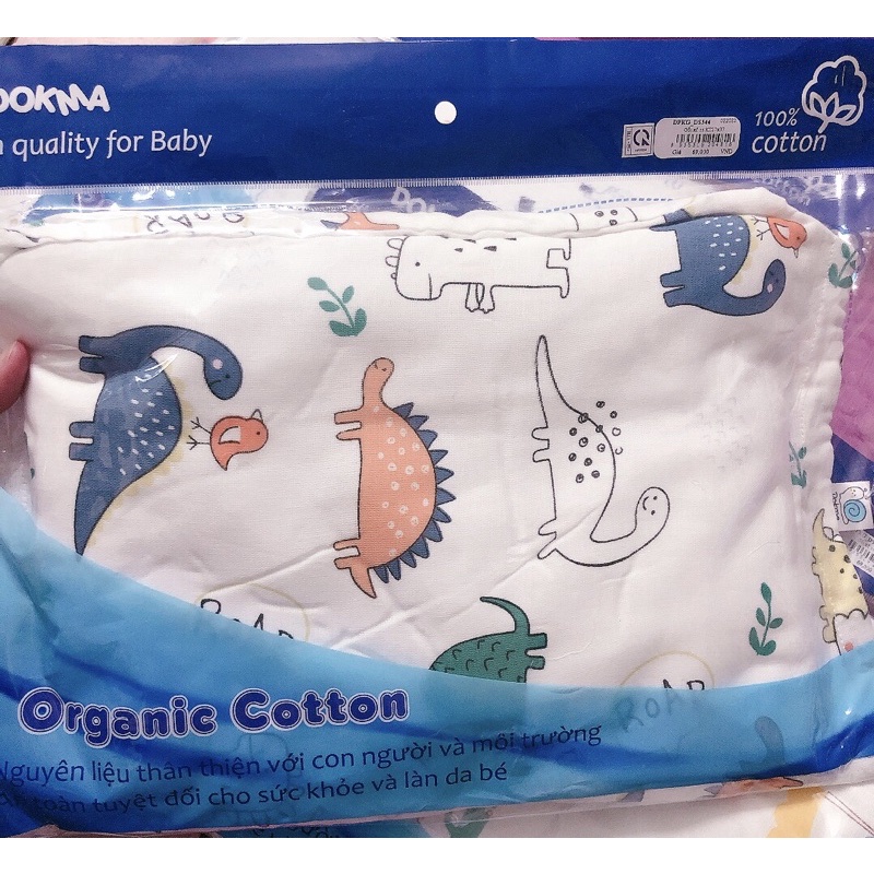 Gối xô sơ sinh cotton hữu cơ Dokma cho bé