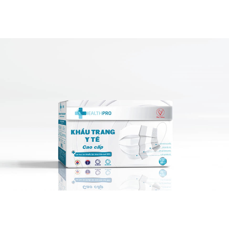 Khẩu trang y tế Kháng khuẩn Thái Tường màu trắng - HEALTHPRO WHITE