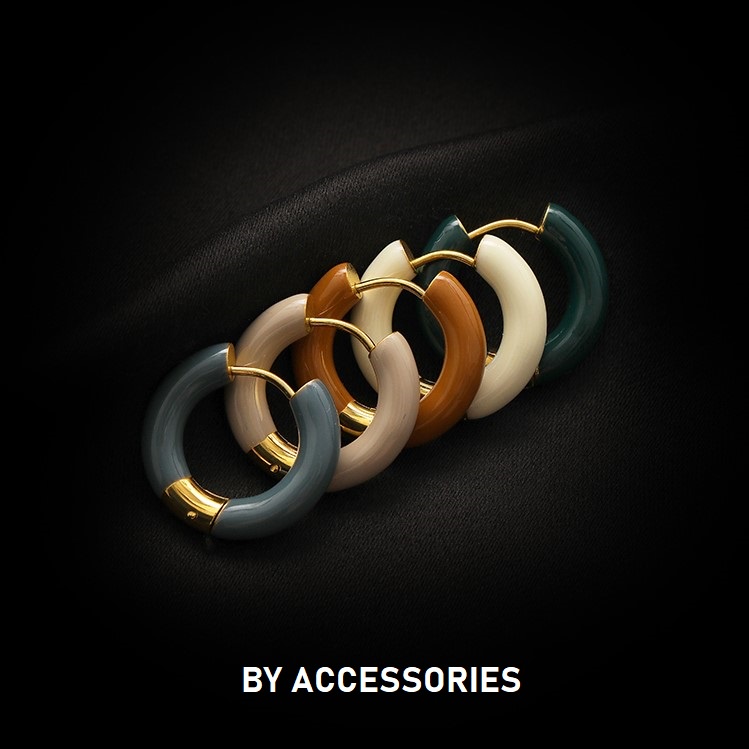 Bông tai titan tròn màu sơn dầu vintage không gỉ WE2213