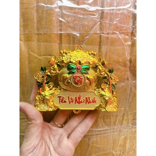 Một tháp túi vàng xi cành đào X32 - X33, có 2 ông thiềm thừ dưới chân - tiền vô như nước, tấn tài tấn lộc