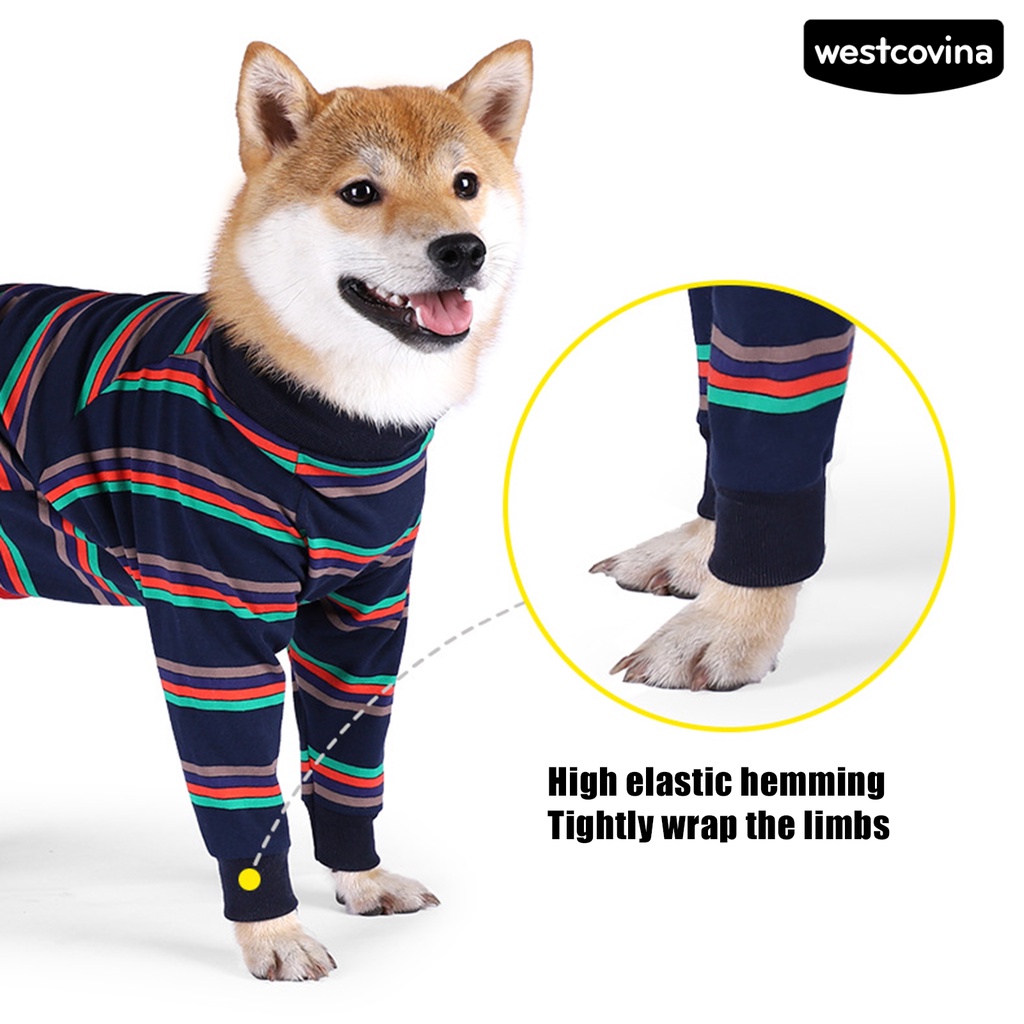 [Hot] [Hot]♝Bộ Áo Liền Quần Bằng Vải Cotton Co Giãn Phục Hồi Vết Thương Dành Cho Cún Cưng