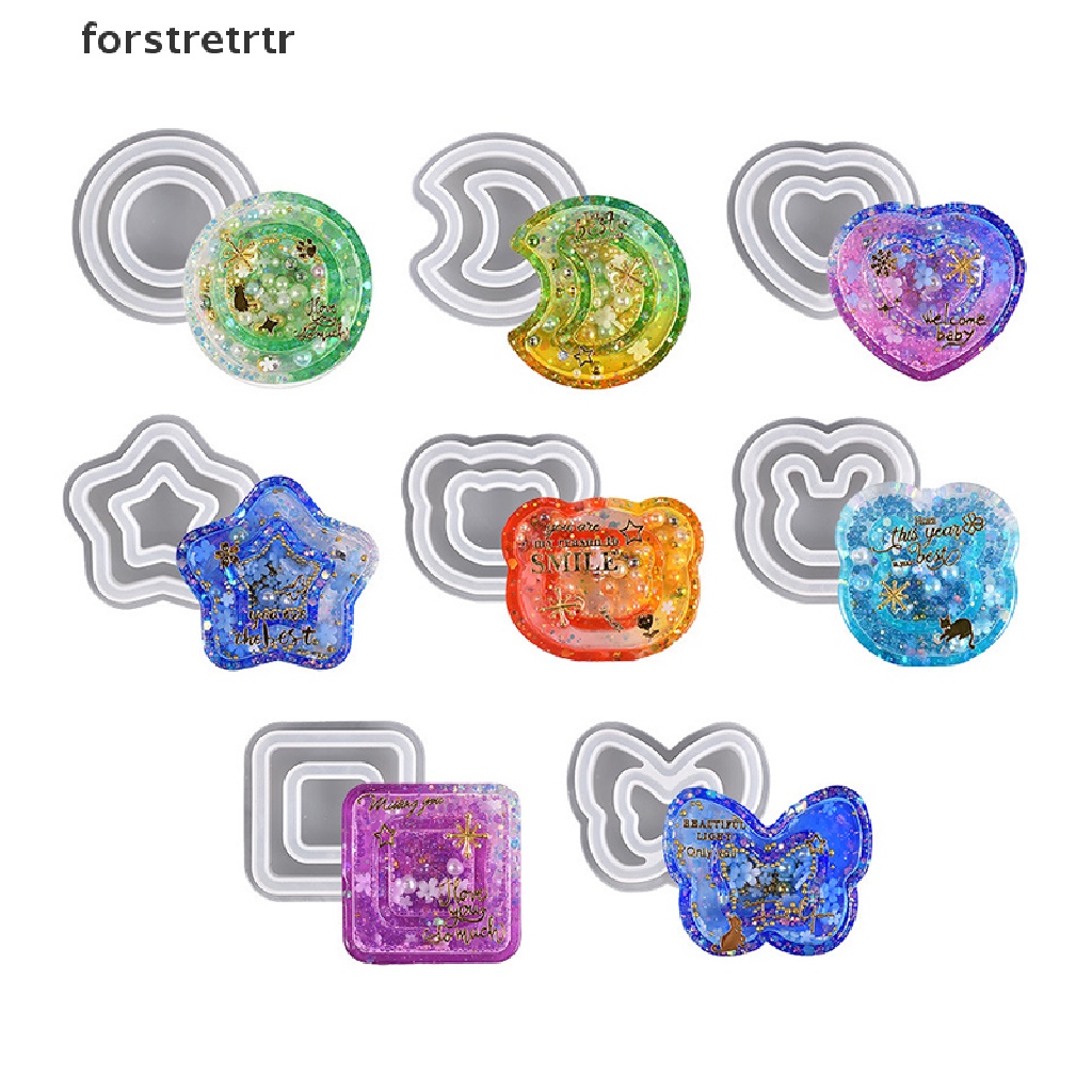 Khuôn silicone đổ epoxy hình ngôi sao năm cánh /mặt trăng trang trí DIY