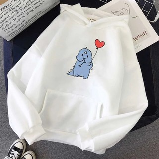 { FREE SHIP } áo hoodie hình khủng long tim, siêu cute free size chất liệu nỉ lót bông, sản phẩm của LASTORE