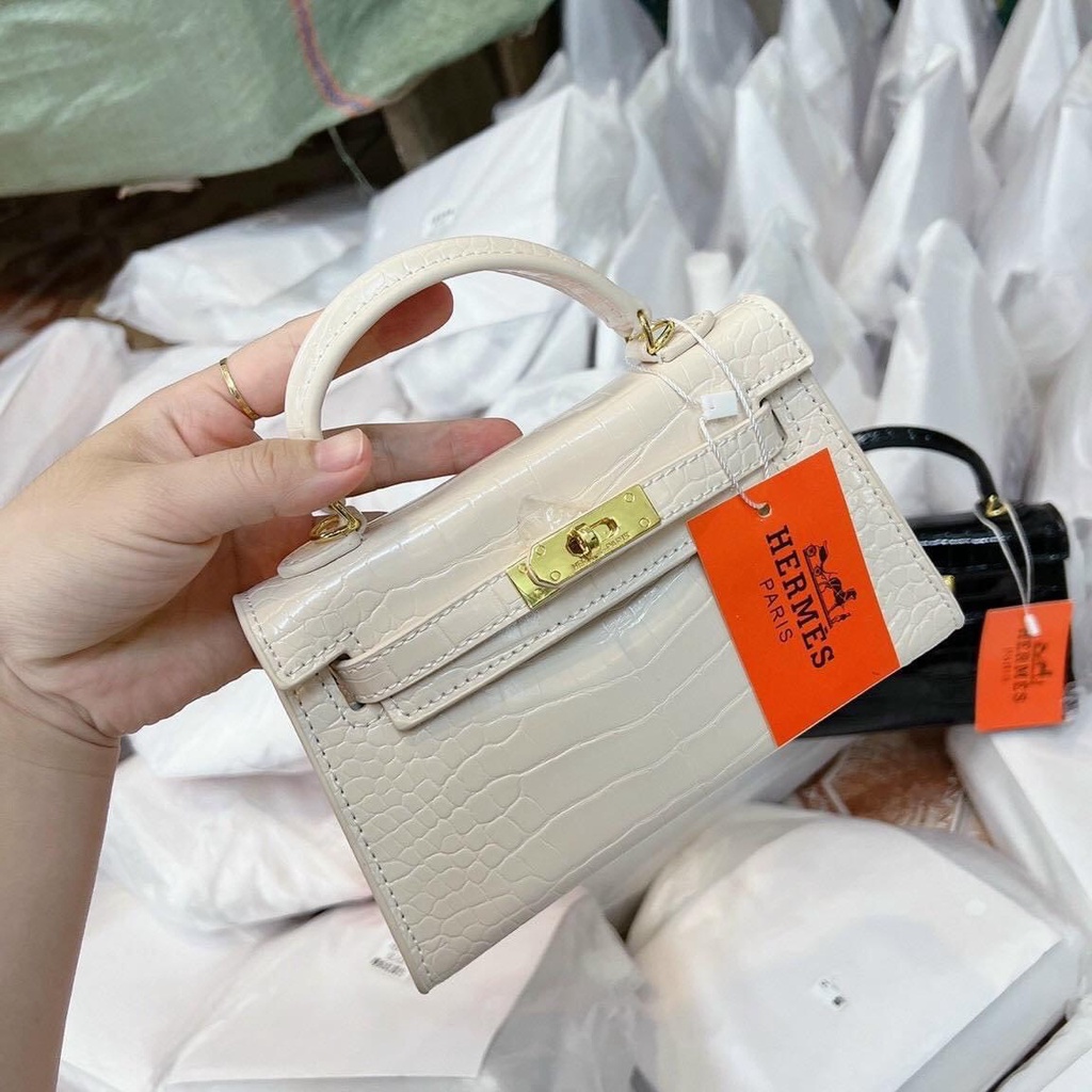 Túi Xách Nữ Hm Da Rắn Bóng Size 19,20 Cm Hàng Cao Cấp Fullbox Đeo Chéo Đeo Kẹp Nách Tặng Kèm khă