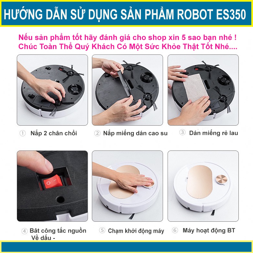 [ NEW 2022 ] Robot hút bụi lau nhà quét nhà tự động 3in1 bản nâng cấp điều khiển qua app điện thoại model ES 350 | BigBuy360 - bigbuy360.vn