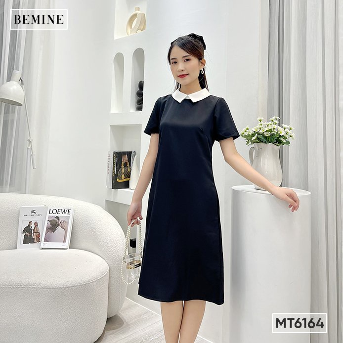 Đầm xuông cổ phối BEMINE MT6164