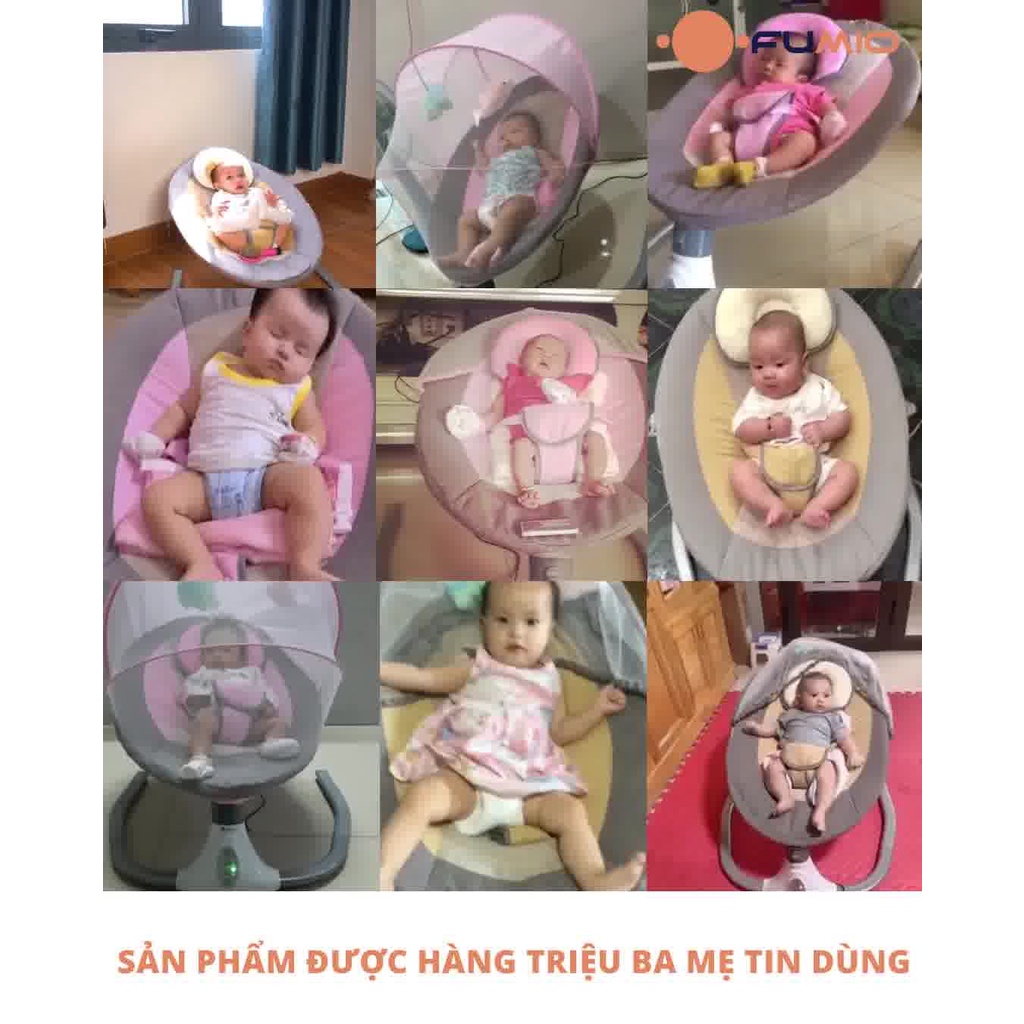 Nôi điện cho bé - Điều khiển từ xa, phát nhạc - Rung, xoay tự động 360 - Ghế ru ngủ thông minh - BH toàn quốc 12 tháng
