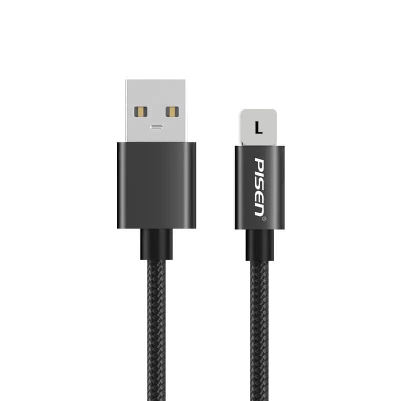 Cáp PISEN USB to L 2.4A Alu 2000mm, model: LH-AL19-2000, bảo hành 24 tháng - Hàng chính hãng, bảo hành 24 tháng