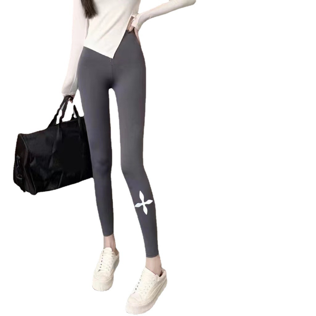 Quần Legging Mỏng Lưng Cao Ôm Dáng Họa Tiết Da Cá Mập Thời Trang Xuân Thu Cho Nữ