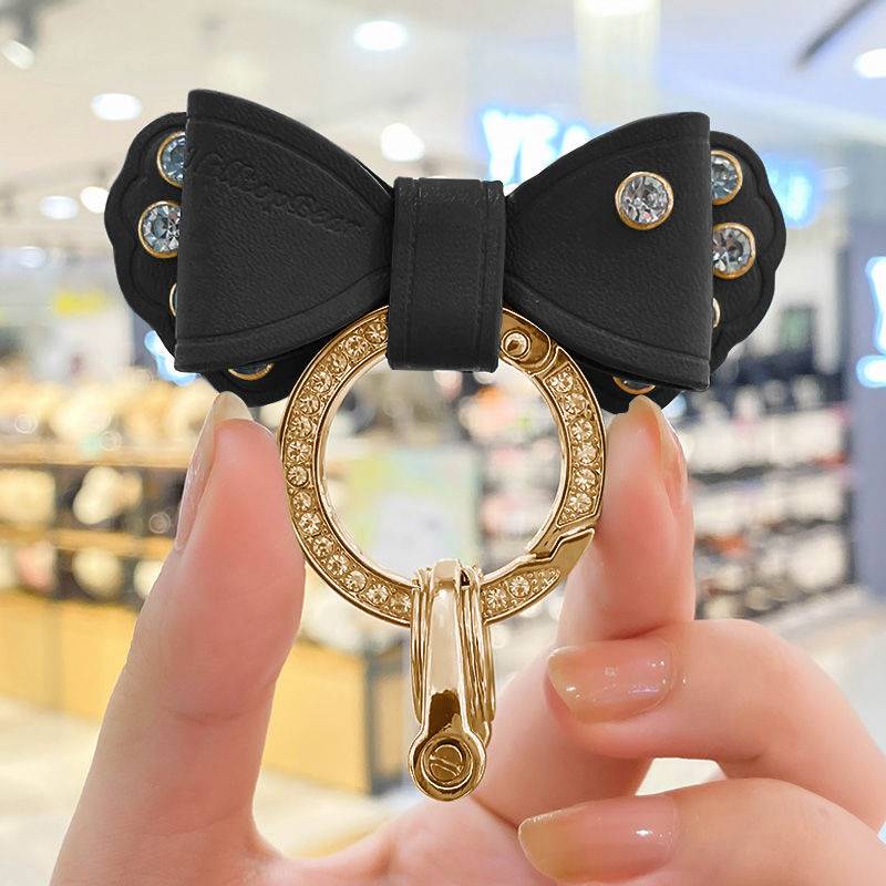 Móc Chìa Khóa Ô Tô Xe Máy Túi Xách Balo Hình Nơ Đính Đá Dễ Thương