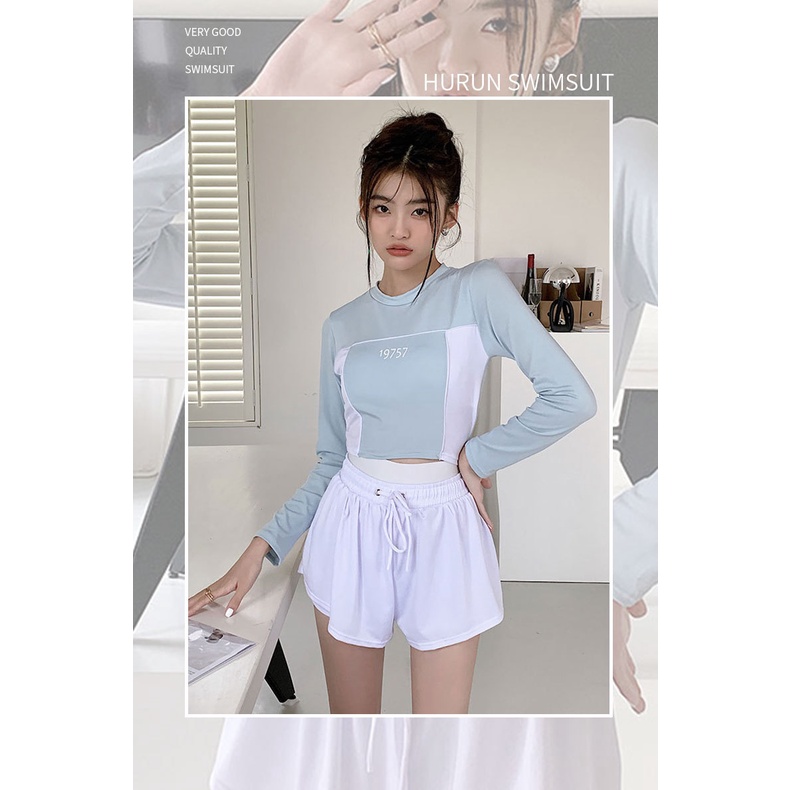 Bộ Đồ Bơi Tay Dài Chống Nắng Thời Trang Mùa Hè Cho Nữ