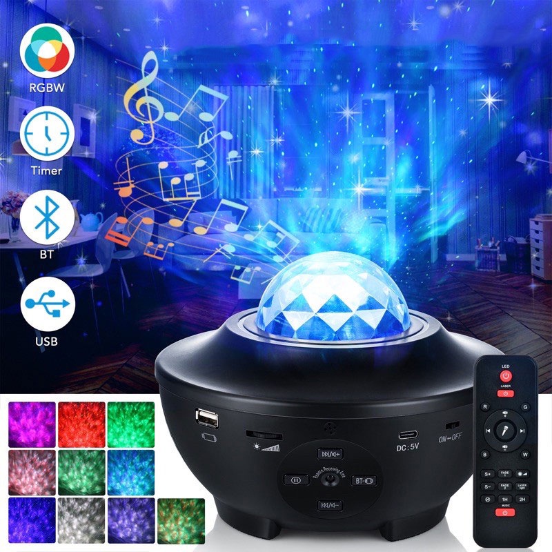 🌟Đèn Chiếu Sao Galaxy trang trí phòng ngủ Đèn led tiktok chiếu laser ngàn sao kết nối Bluetooth và phát nhạc