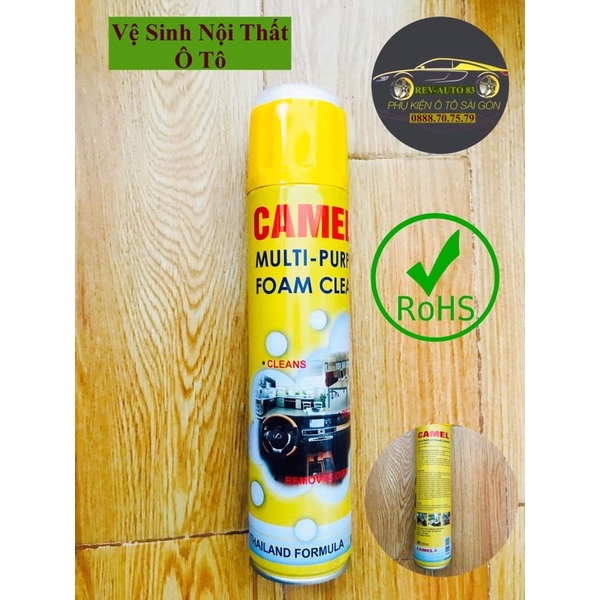 Combo 3 chai vệ sinh nội thất ô tô, da-nỉ,màu xanh-vàng 650ml