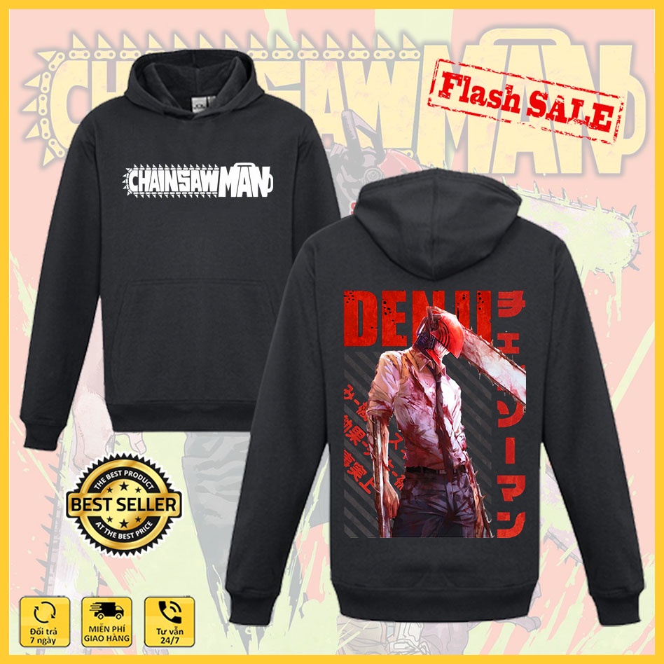 Áo hoodie Chainsaw Man - Áo Anime in hình Denji, Power, Makima, Pochita, Aki cực đẹp, mẫu mới siêu HOT