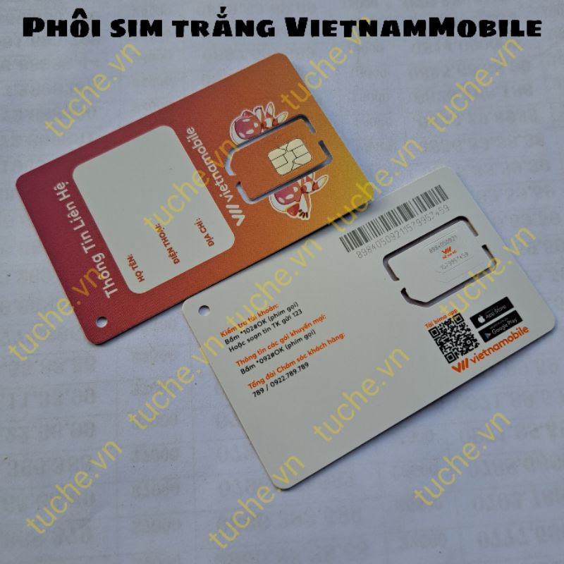 Phôi sim trắng VietnamMobile 4G để nâng cấp, chuyển số sang sim khác